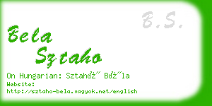 bela sztaho business card